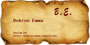 Bokros Emma névjegykártya